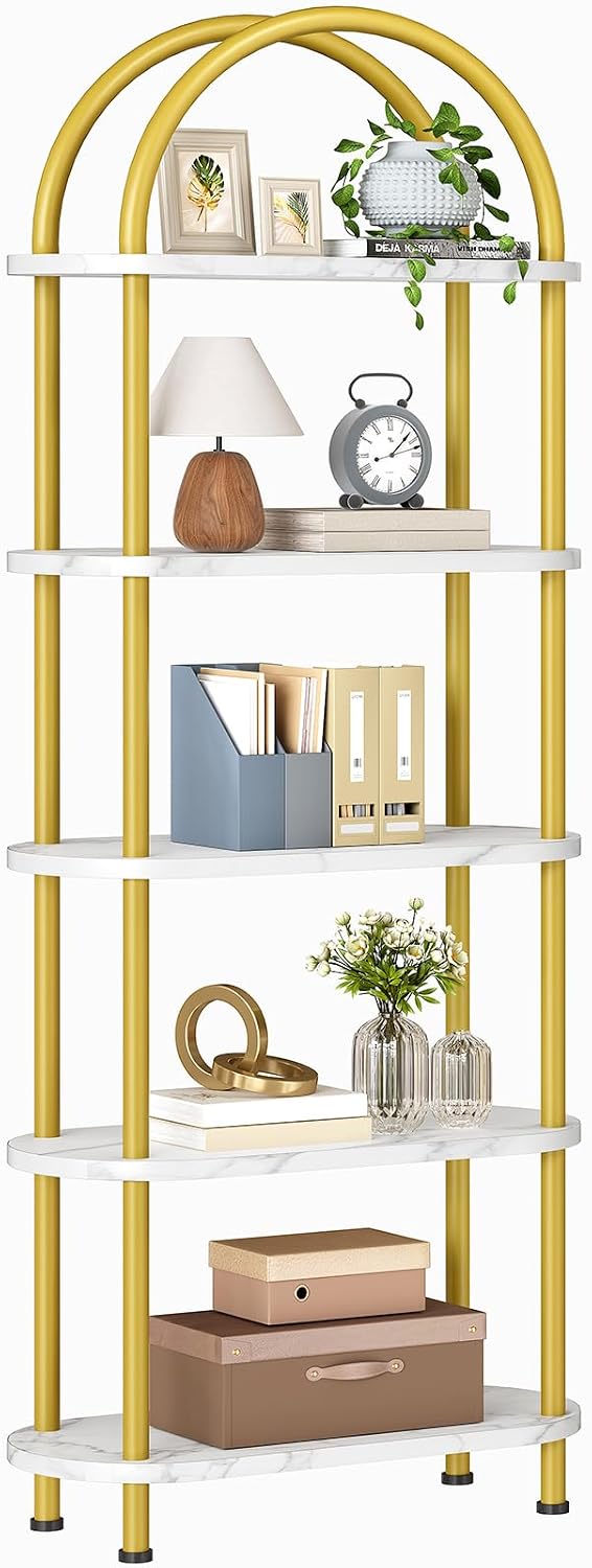Bookcase Wood Shelf - HOOBRO 5-ярусный открытый книжный стеллаж, книжный