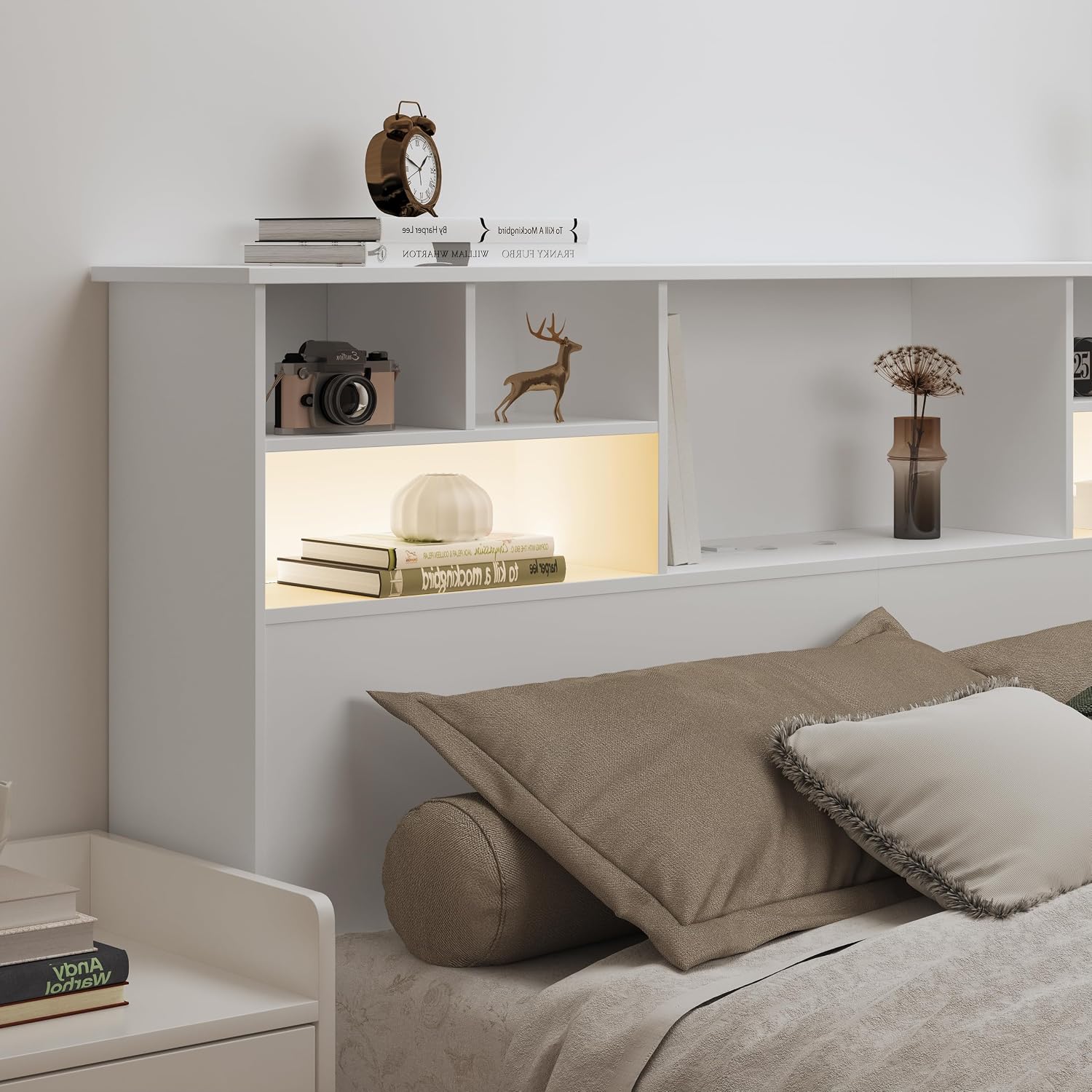 Bookcase Wood Shelf - Изголовье кровати размера 