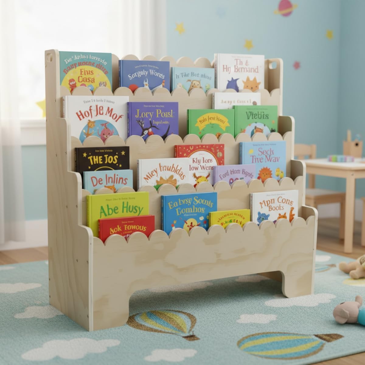 Bookcase Wood Shelf - Детская книжная полка на 4 яруса,