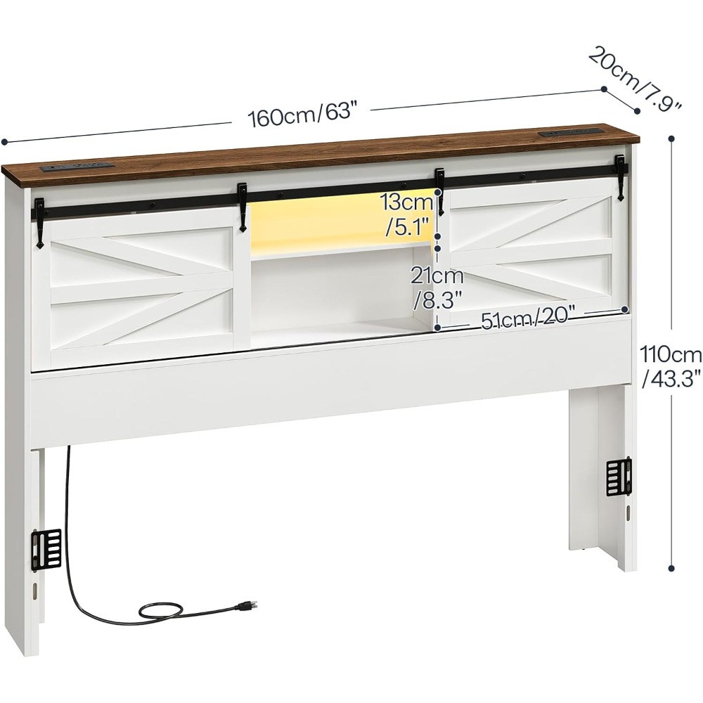 Bookcase Wood Shelf - Изголовье королевы с полкой для хранения,