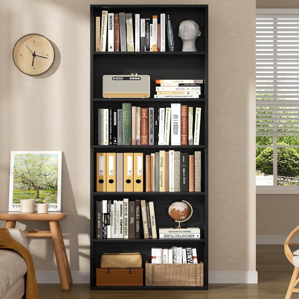 6-ярусный открытый книжный шка – обзор и цена Bookcase Wood Shelf