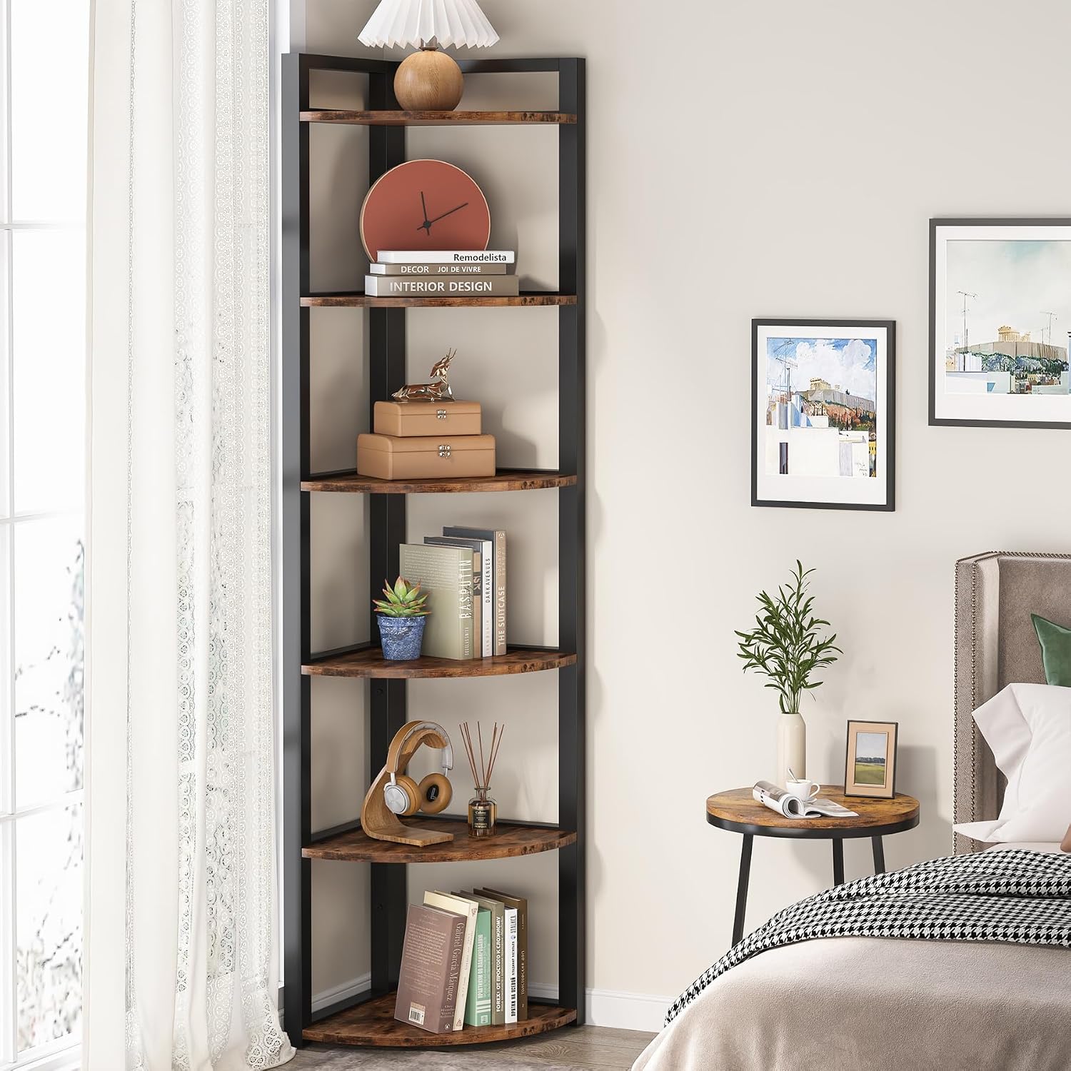 Угловая полка Tribesigns с 6 я – обзор и цена Bookcase Wood Shelf