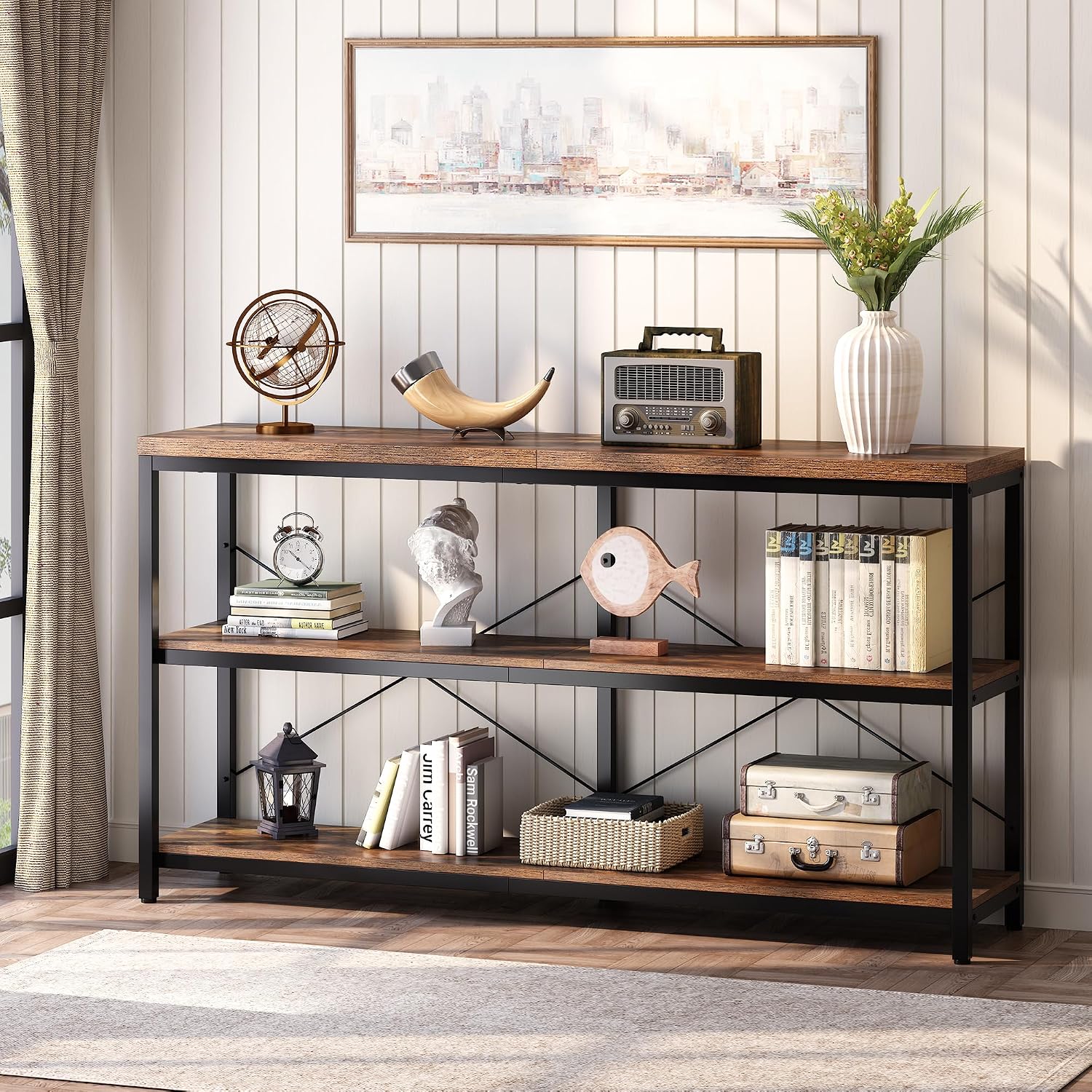 Трехъярусный промышленный книж – обзор и цена Bookcase Wood Shelf