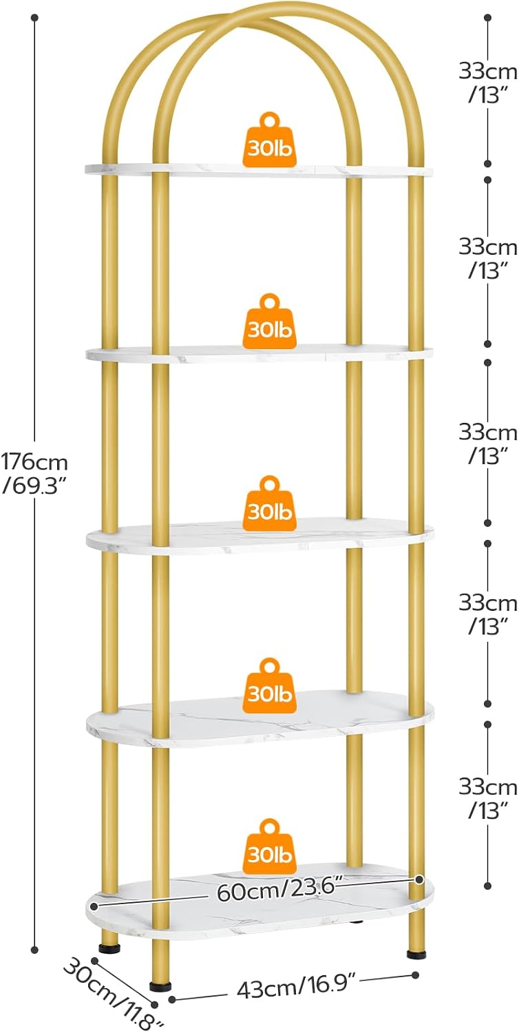 HOOBRO 5-ярусный открытый книж – обзор и цена Bookcase Wood Shelf