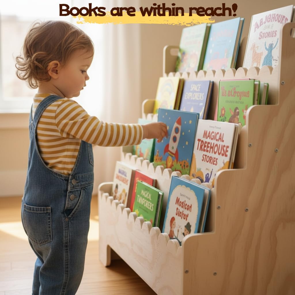 Детская книжная полка на 4 яру – обзор и цена Bookcase Wood Shelf